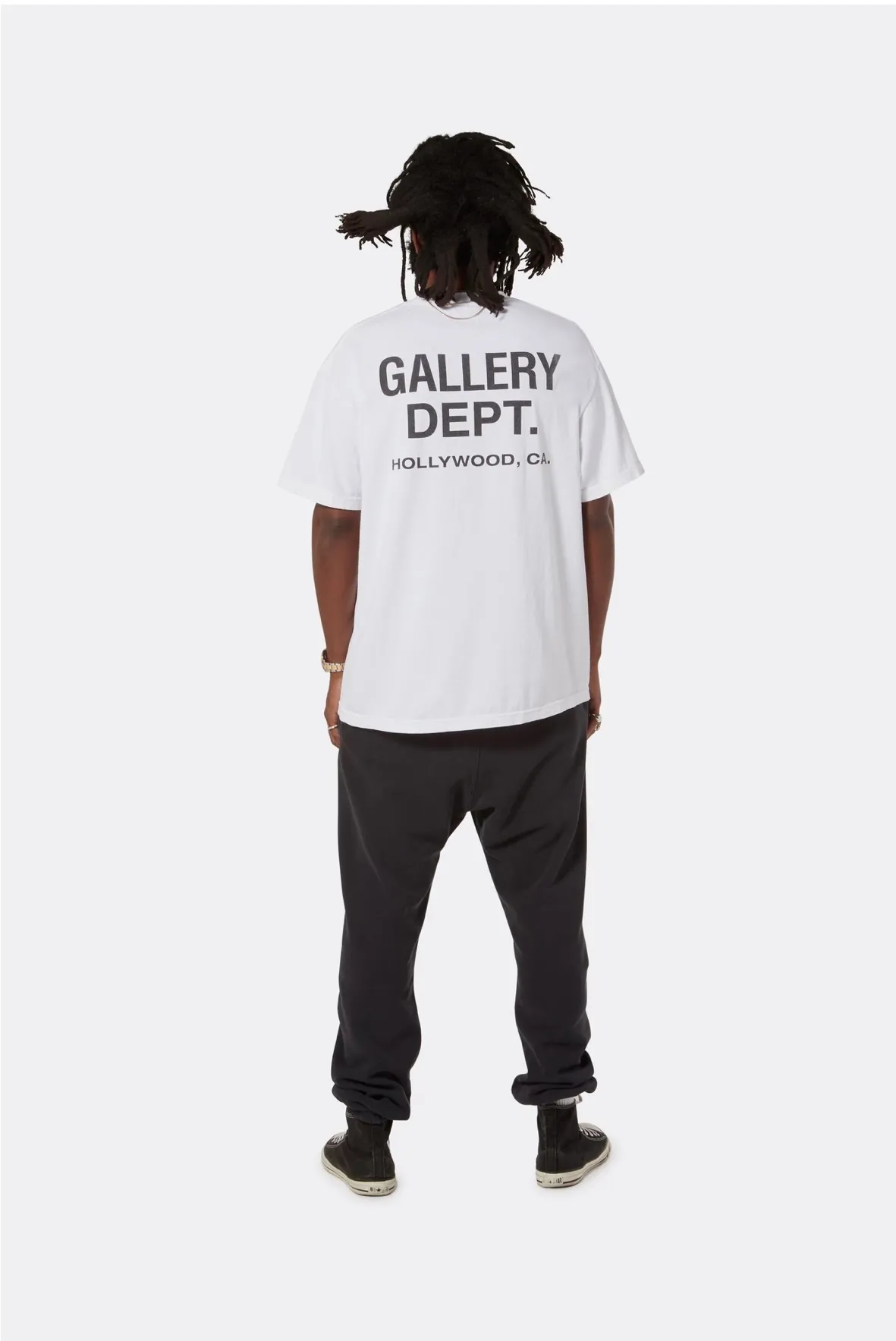 GALLERY DEPT. SOUVENIR TEE English LOGO commemorative basic short-sleeved white S-XL original consistent cotton and linen cylindrical fabric high poundage 230g fabric accessories matching correct version